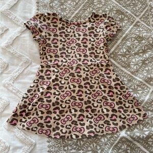 Hello Kitty Leopard Print Dress with Pink Highlights Size 4t in good condition